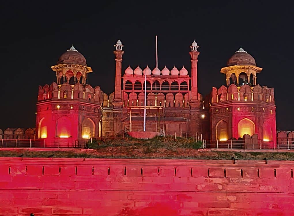 Rajasthan Ranthambore Tour Package - 6 Nights 7 Days Tiger safari - Night view of Red fort Agra